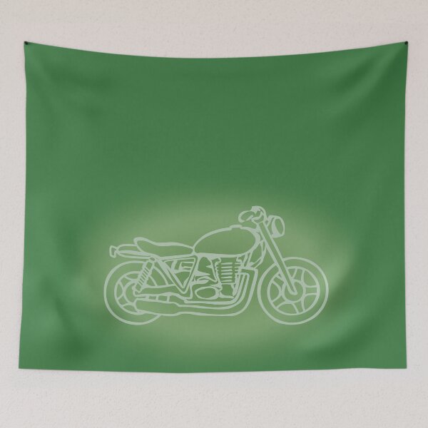 Item preview, Line Drawn Grey Motorbike with Dark Green Background designed and sold by Adamo-illustration.