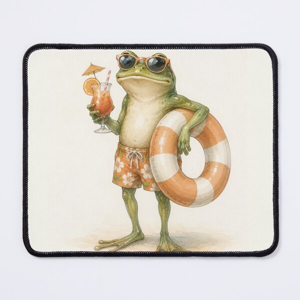 Item preview, Funny Frog on Vacation with Cocktail and Sunglasses designed and sold by ArcaneVisionArt.