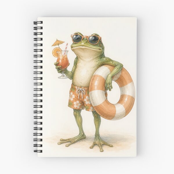 Item preview, Funny Frog on Vacation with Cocktail and Sunglasses designed and sold by ArcaneVisionArt.