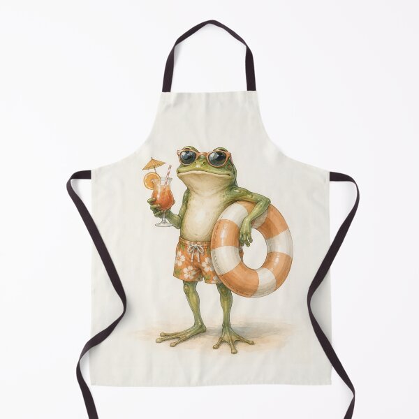 Item preview, Funny Frog on Vacation with Cocktail and Sunglasses designed and sold by ArcaneVisionArt.