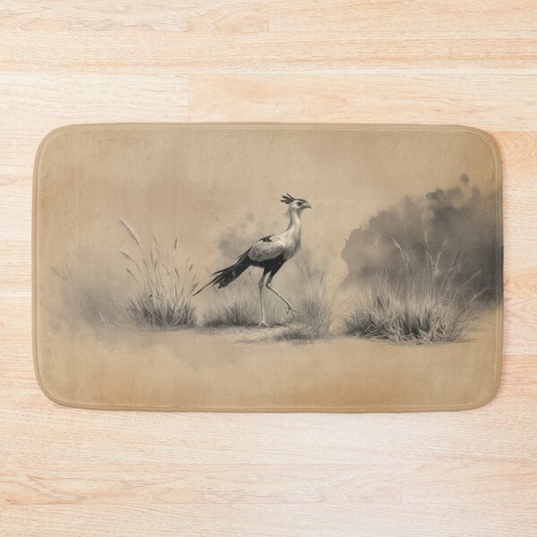 Item preview, A Secretary Bird striding across African grasslands, Birds in Motion designed and sold by CDC40.