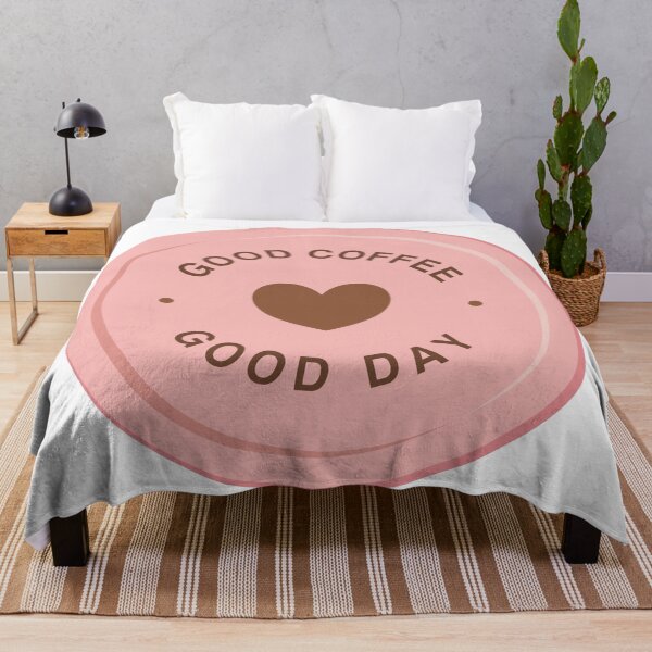 Item preview, Good Coffee Good Day Pink Circle Label Sticker designed and sold by Anne97s.