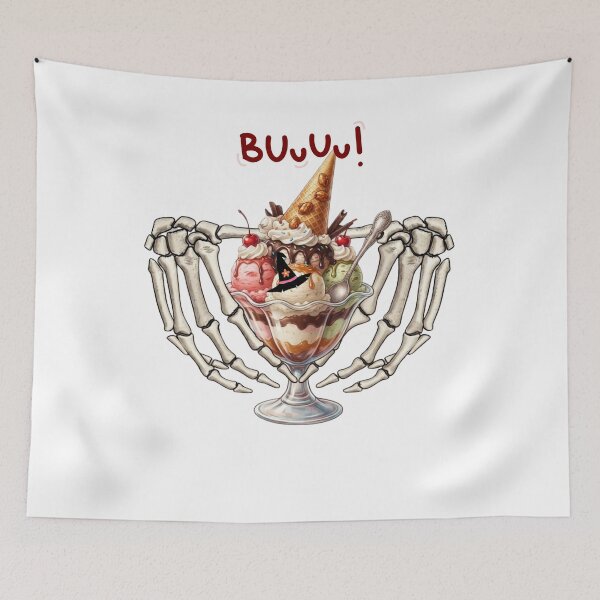 Item preview, Spooky Sweet Treats: Skeleton Hands Holding a Witchy Ice Cream Sundae designed and sold by VibranPalette.
