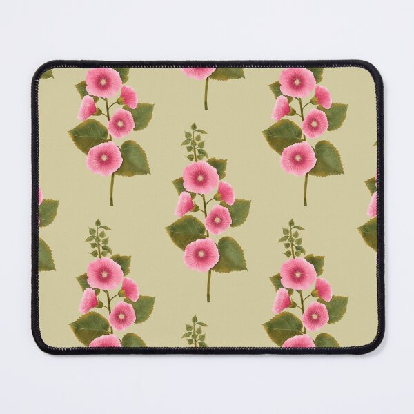 Item preview, Vintage Pink Mallows Sage Green Seamless Pattern designed and sold by Grin Katalina Floral Patterns & Cozy Art.