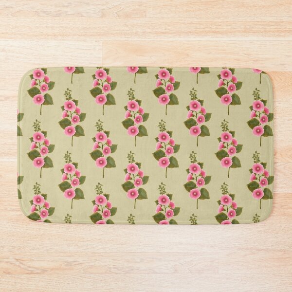 Item preview, Vintage Pink Mallows Sage Green Seamless Pattern designed and sold by Grin Katalina Floral Patterns & Cozy Art.