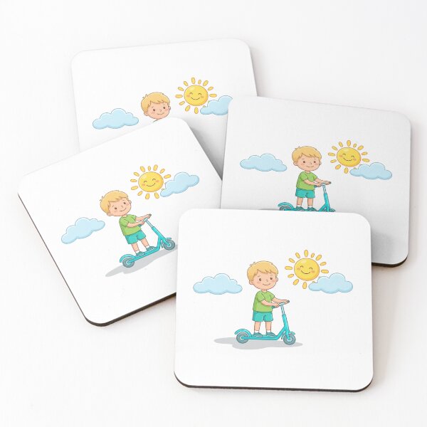 Item preview, Happy Boy Riding Scooter On Sunny Day designed and sold by Little Joy Moments .
