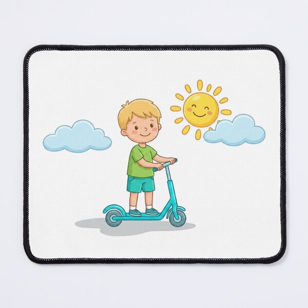 Item preview, Happy Boy Riding Scooter On Sunny Day designed and sold by Little Joy Moments .