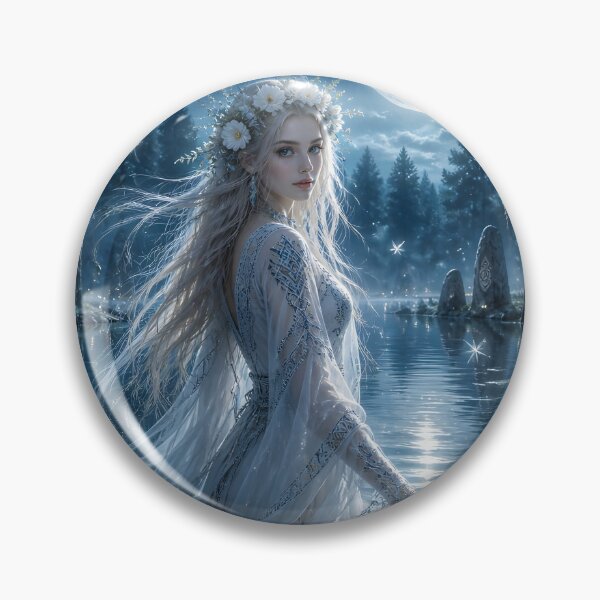Item preview, Spirit of the Moonlit Lake – Slavic Water Nymph Fantasy Art designed and sold by LittleBigGifts.