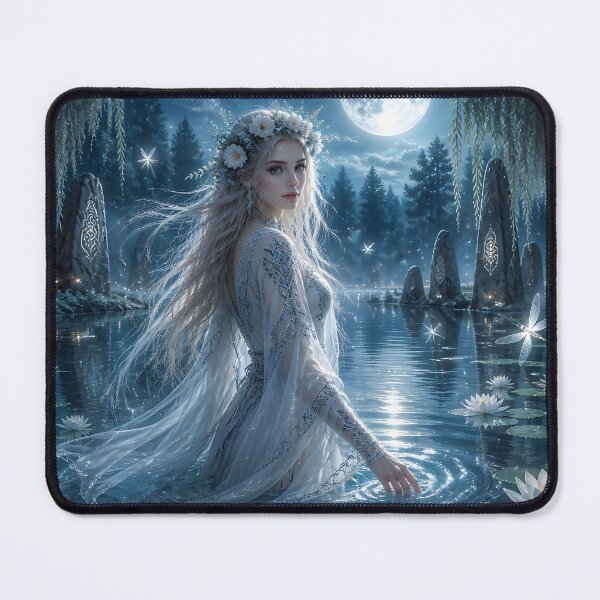 Item preview, Spirit of the Moonlit Lake – Slavic Water Nymph Fantasy Art designed and sold by LittleBigGifts.