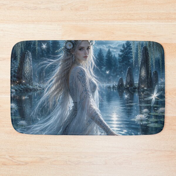 Item preview, Spirit of the Moonlit Lake – Slavic Water Nymph Fantasy Art designed and sold by LittleBigGifts.