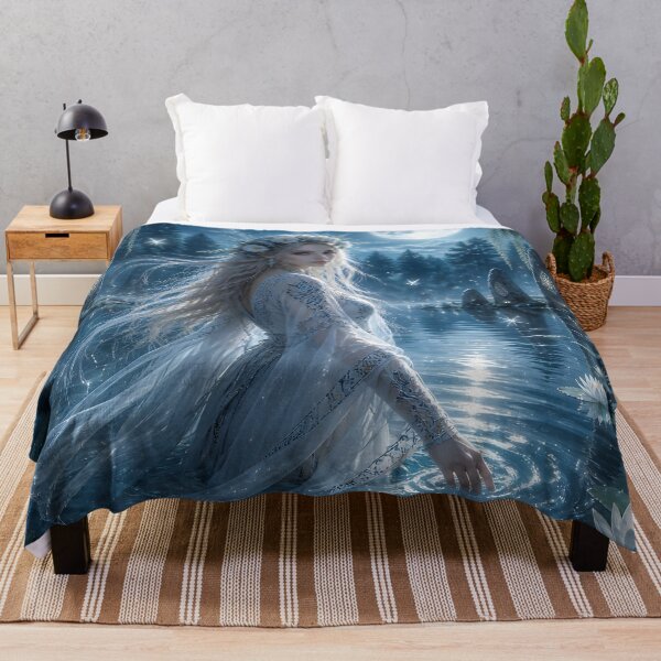 Item preview, Spirit of the Moonlit Lake – Slavic Water Nymph Fantasy Art designed and sold by LittleBigGifts.