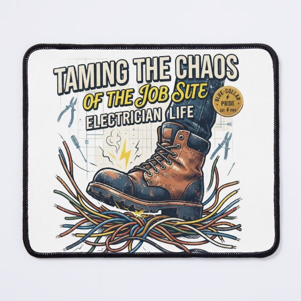 Item preview, Vintage Electrician Shirt, Work Boot on Wires Design, Funny Electrician Gift designed and sold by Flownow.