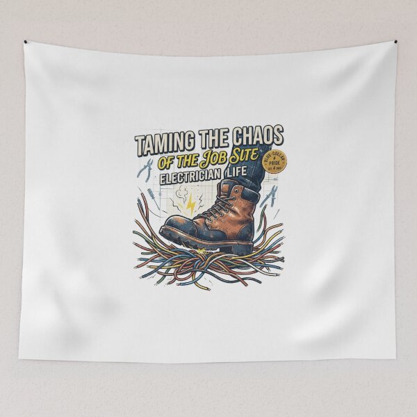 Item preview, Vintage Electrician Shirt, Work Boot on Wires Design, Funny Electrician Gift designed and sold by Flownow.