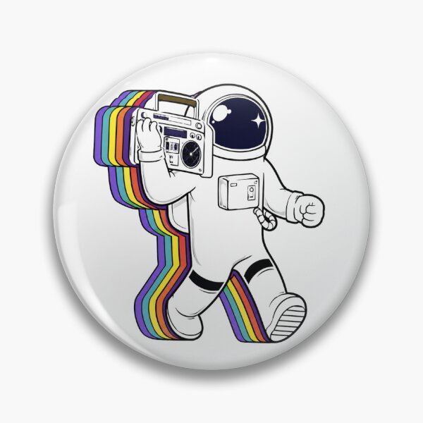 Item preview, Retro Astronaut With Vintage Boombox designed and sold by thesmokeydogs.