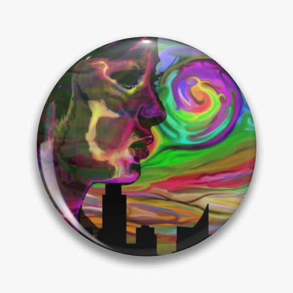 Item preview, Surreal Psychedelic Cityscape Portrait designed and sold by AuraVistas.