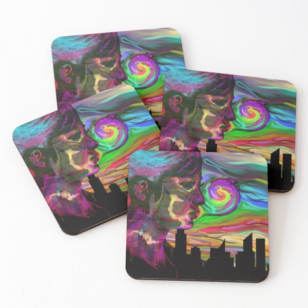 Item preview, Surreal Psychedelic Cityscape Portrait designed and sold by AuraVistas.
