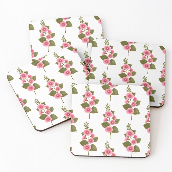 Item preview, Vintage Pink Mallows Sage Green Seamless Pattern designed and sold by Grin Katalina Floral Patterns & Cozy Art.