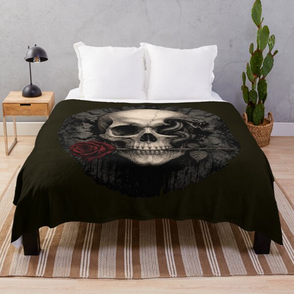 Item preview, Skull with Serpent and Red Rose Gothic Art designed and sold by Evelashop.