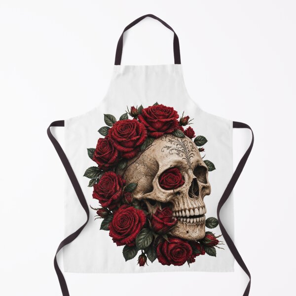 Item preview, Gothic Floral Skull with Deep Red Roses designed and sold by FrozenPolarBear.