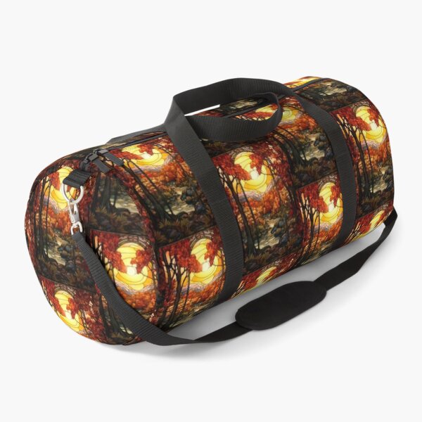 Item preview, Stained Glass Autumn Stream Sunset designed and sold by pinkal.