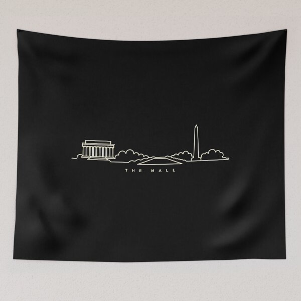 Artikelvorschau, Skyline der National Mall – Minimale cremefarbene Linienführung entworfen und verkauft von Fenay Designs.