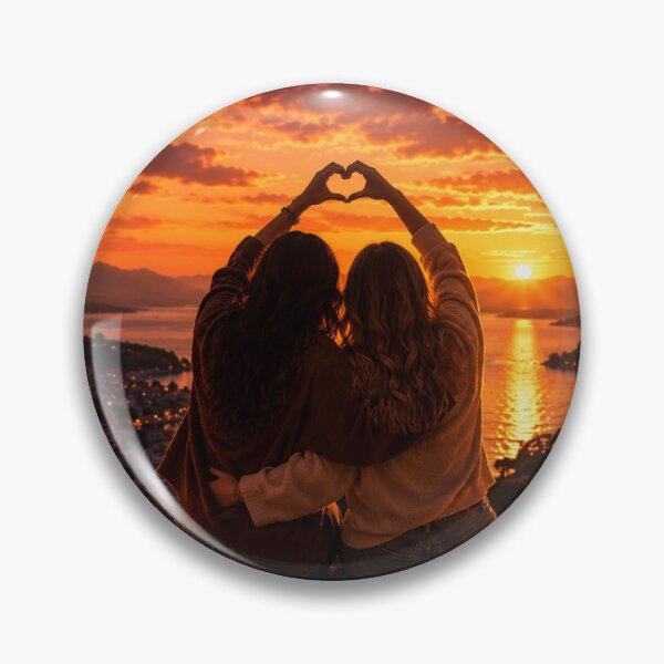 Item preview, Best Friends Forever Sunset Heart Hands designed and sold by YogiCodeLab.