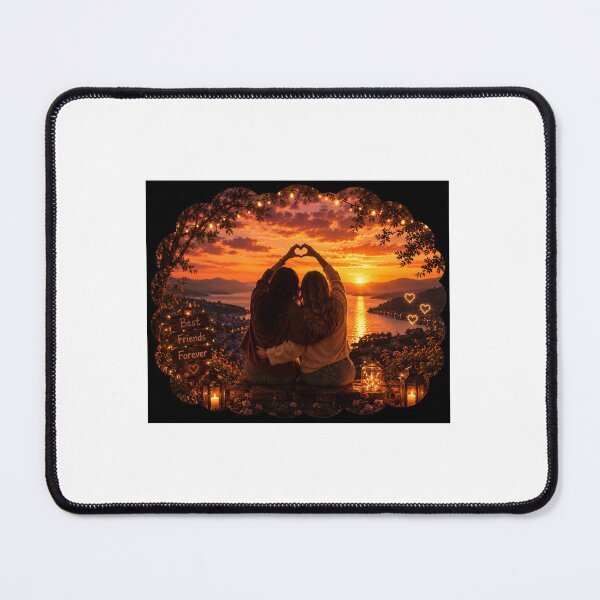 Item preview, Best Friends Forever Sunset Heart Hands designed and sold by YogiCodeLab.