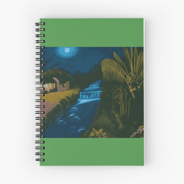 Item preview, Tropical River Cabin Moonlight Painting designed and sold by AuraVistas.