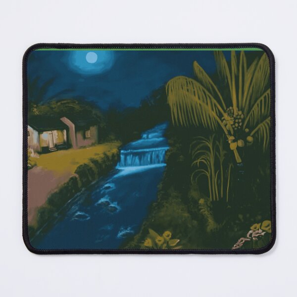 Item preview, Tropical River Cabin Moonlight Painting designed and sold by AuraVistas.
