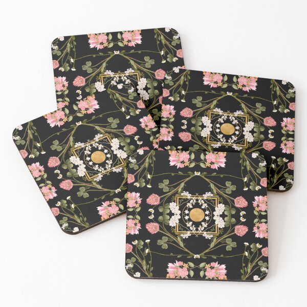 Item preview, Celestial Clover Symmetrical Symmetrical Seamless Pattern designed and sold by Grin Katalina Floral Patterns & Cozy Art.