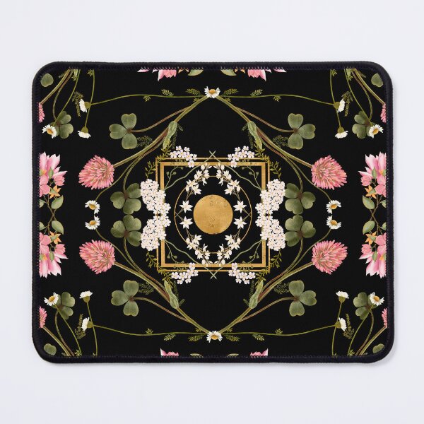 Item preview, Celestial Clover Symmetrical Symmetrical Seamless Pattern designed and sold by Grin Katalina Floral Patterns & Cozy Art.
