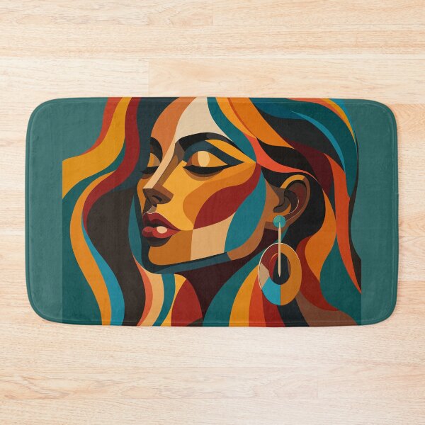 Item preview, Abstract Colorful Woman Portrait | Modern Boho Geometric Art designed and sold by ZanyPaintbrush.