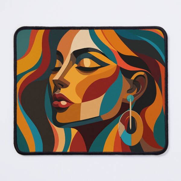 Item preview, Abstract Colorful Woman Portrait | Modern Boho Geometric Art designed and sold by ZanyPaintbrush.