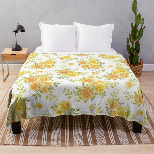 Item preview, Watercolor Yellow Floral Seamless Pattern | Golden Wildflower Botanical Repeat Print designed and sold by Joyfulfabric.