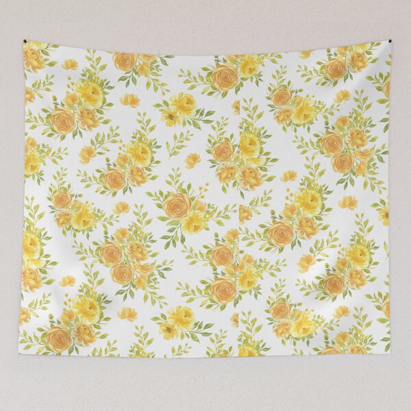 Item preview, Watercolor Yellow Floral Seamless Pattern | Golden Wildflower Botanical Repeat Print designed and sold by Joyfulfabric.