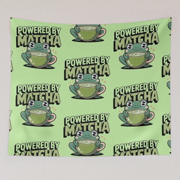 Item preview, Powered By Matcha Cute Frog Matcha Lover Shirt designed and sold by Raw Tigers.