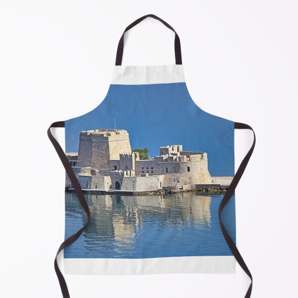 Item preview, Bourtzi water fortress is reflected in the water,  Nafplio, Peloponnese, Greece designed and sold by goceris.