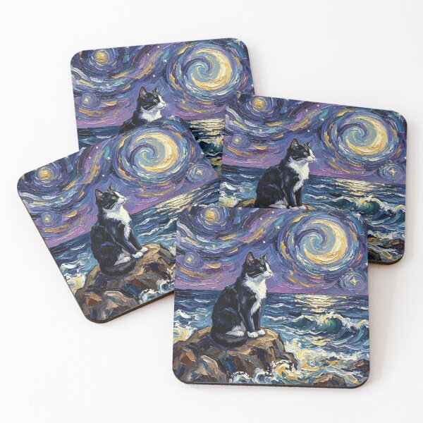 Item preview, Beach Nights - Tuxedo Cat designed and sold by AjaTrier.