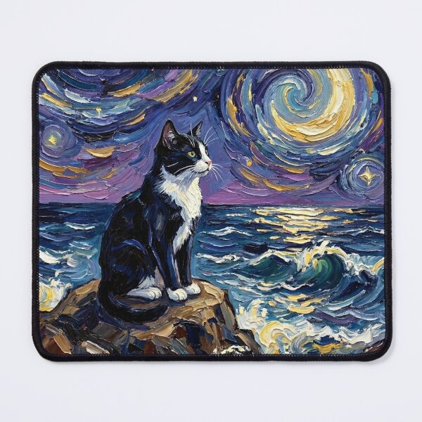 Item preview, Beach Nights - Tuxedo Cat designed and sold by AjaTrier.