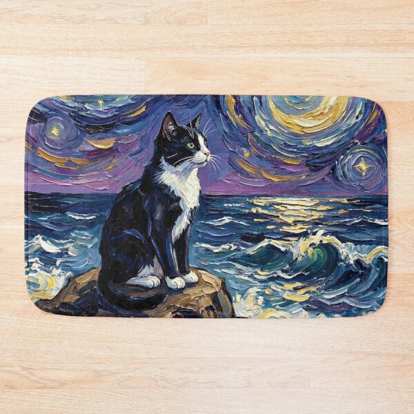 Item preview, Beach Nights - Tuxedo Cat designed and sold by AjaTrier.