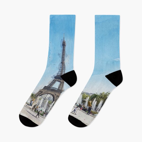Item preview, Eiffel Tower from Trocadéro — Paris Watercolor Cityscape designed and sold by M.ALK.Watercolor.