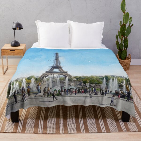Item preview, Eiffel Tower from Trocadéro — Paris Watercolor Cityscape designed and sold by M.ALK.Watercolor.