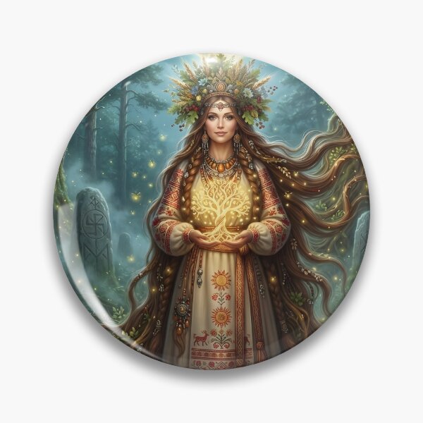 Item preview, Guardian of the Sacred Forest – Slavic Goddess Fantasy Art Print designed and sold by LittleBigGifts.