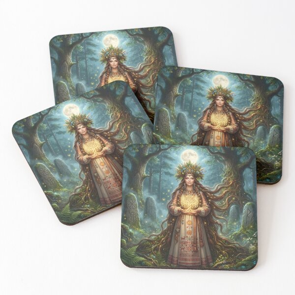 Item preview, Guardian of the Sacred Forest – Slavic Goddess Fantasy Art Print designed and sold by LittleBigGifts.