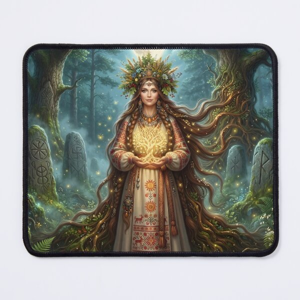 Item preview, Guardian of the Sacred Forest – Slavic Goddess Fantasy Art Print designed and sold by LittleBigGifts.