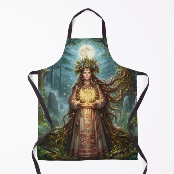 Item preview, Guardian of the Sacred Forest – Slavic Goddess Fantasy Art Print designed and sold by LittleBigGifts.