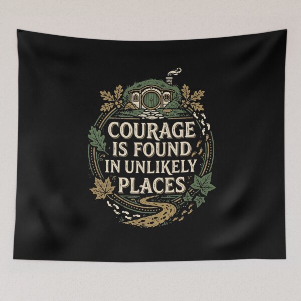 Item preview, Courage Is Found In Unlikely Places Cozy Halfling Hole designed and sold by Fenay Designs.