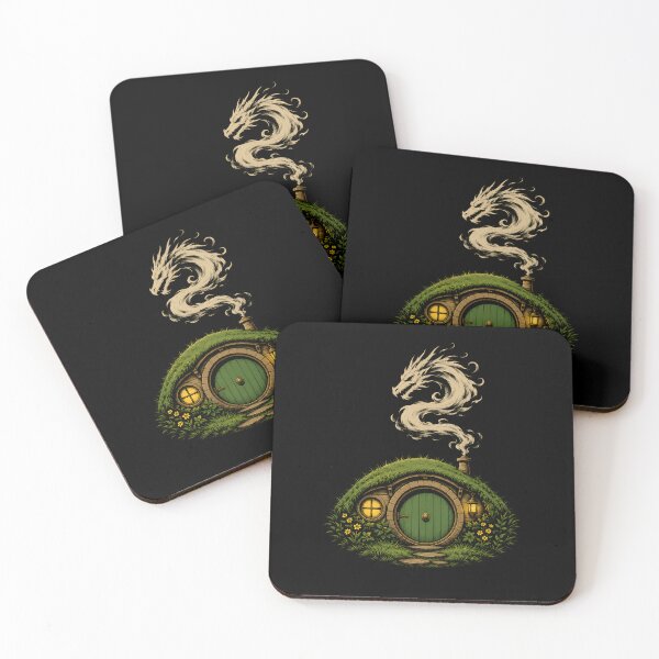 Item preview, Cozy Green Halfling Hole with Smoke Dragon Art designed and sold by Fenay Designs.