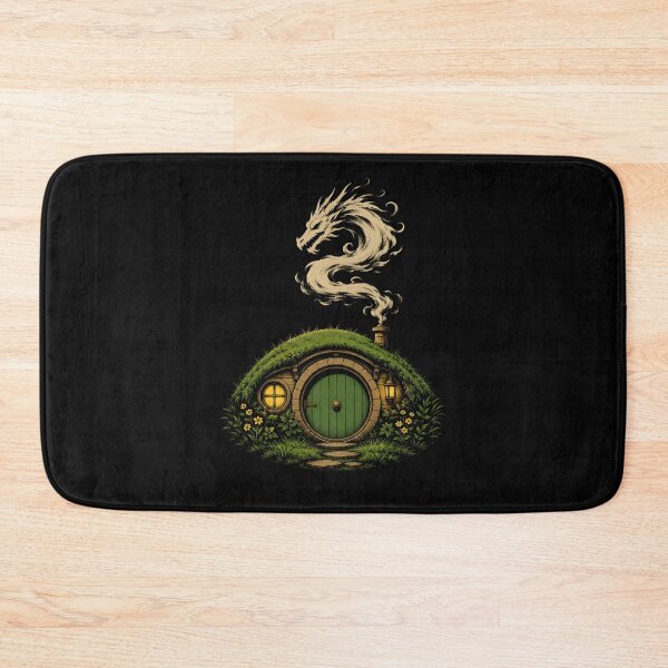 Item preview, Cozy Green Halfling Hole with Smoke Dragon Art designed and sold by Fenay Designs.