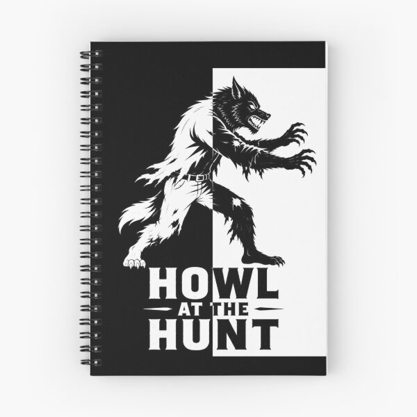 Item preview, Werewolf Horror Split Halloween Shirt | Black White Silhouette Design designed and sold by SunnyDesign82.